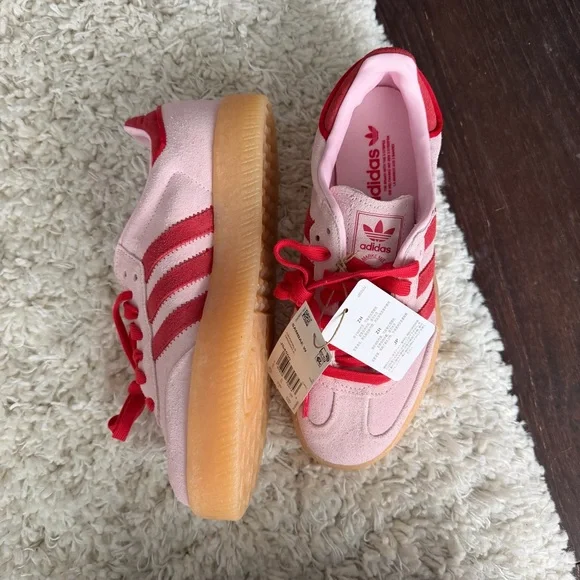 Adidas Samba (Sambae) Platform Sneakers — Pastel Pink & Red - Picture 2 of 7